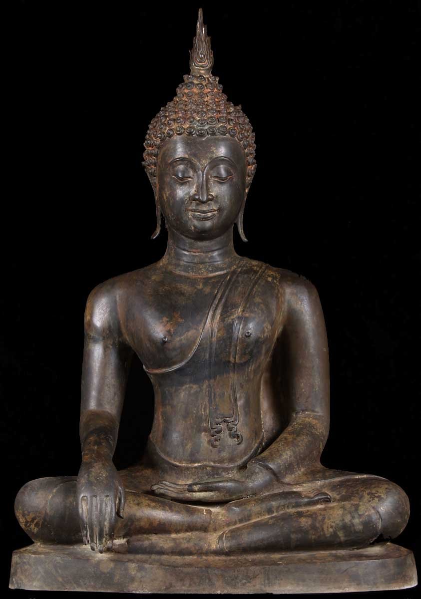 Earth Touching Sukhothai Buddha Statue 29"